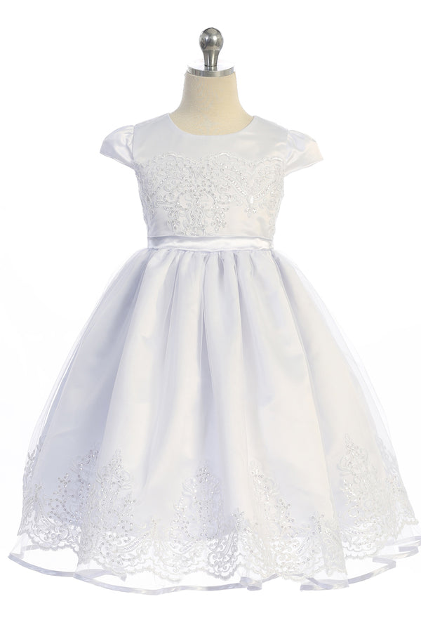 Crayon Kids Girls Multi Color bordado Junior dama de honor vestido de Pascua 2T-14
